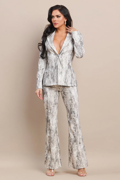 CRYSTAL DETAIL DENIM SUIT SET