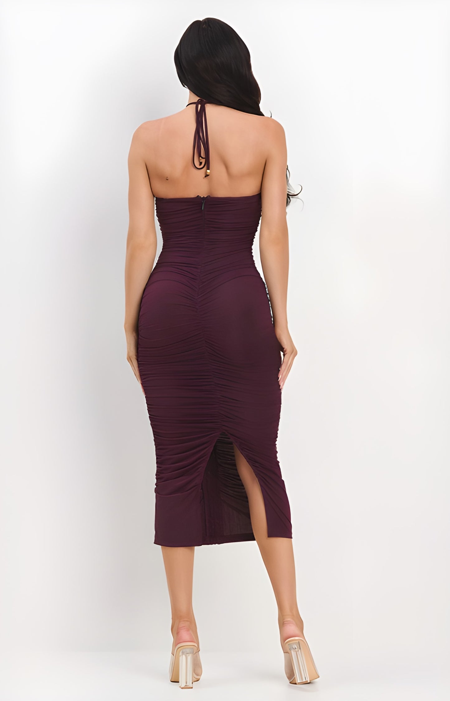 Jersey Halter Dress with Knotted Hardware Detailling At Cent